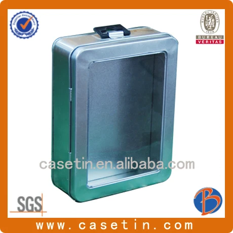 горячий продавать квадратных пвх консервную банку с ручкой