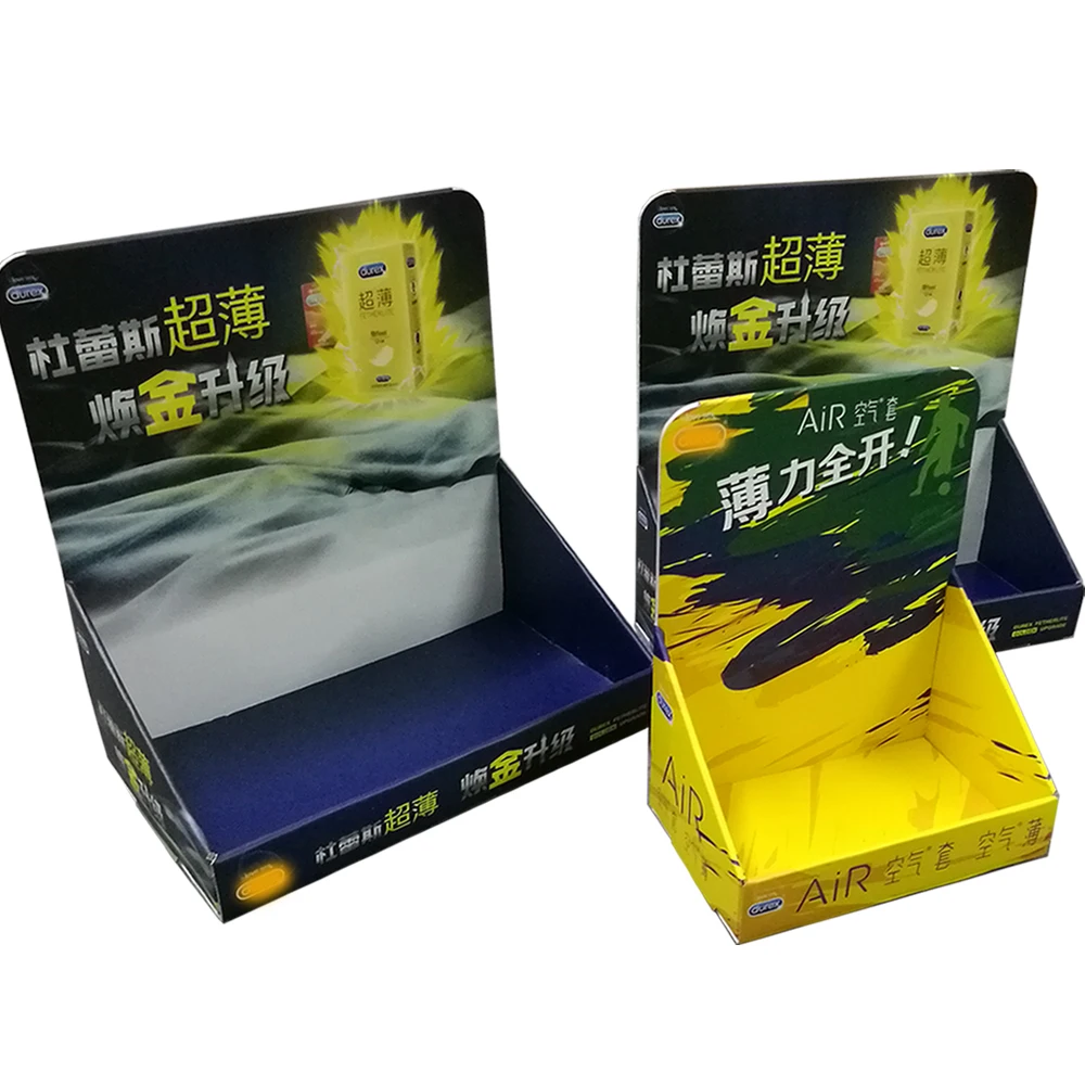 Supermarket Display Foldable cosmetic  Paper Box Shelf Ready Packing Box  Condom display box