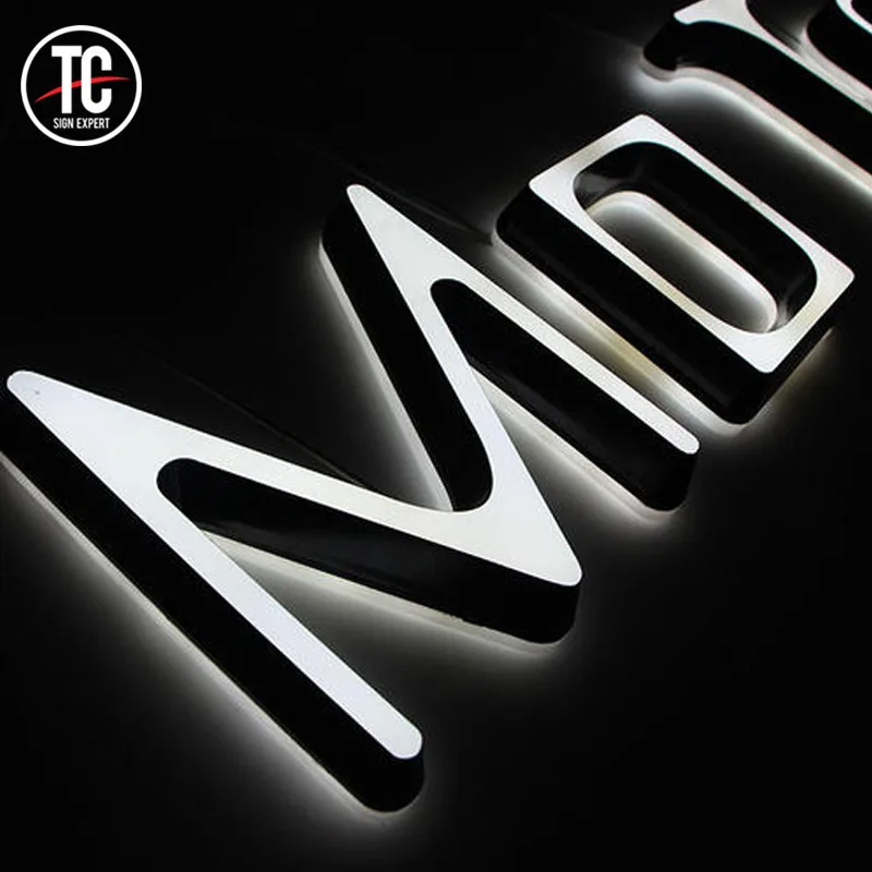  2021 Frontlit & Backlit Led Logo Customized Outdoor Advertising Acrylic 3D Wall Letter logo