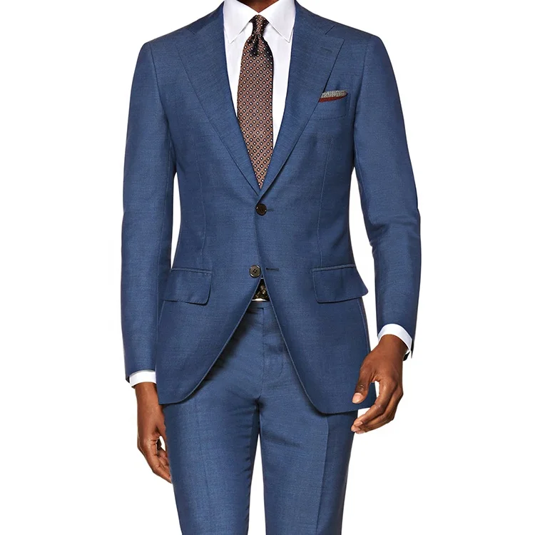 Hot sale groom style new fabric style blue wedding suits pictures dress suits for men