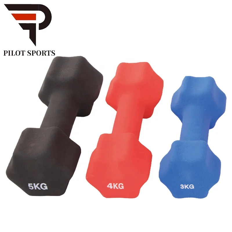 Wholesale Custom Women Gym Training Rubber Coated Hex Weights Dumbbell