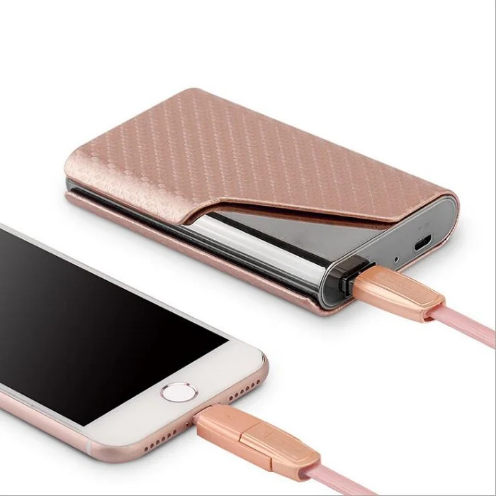 Business Card Holder Power Bank 4000mAh PU Leather Power Bank with Card Holder