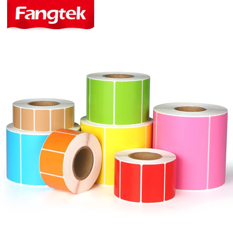 Color Labels Sticker Roll Red Colorful Self-Adhesive Thermal Paper Label for Shipping