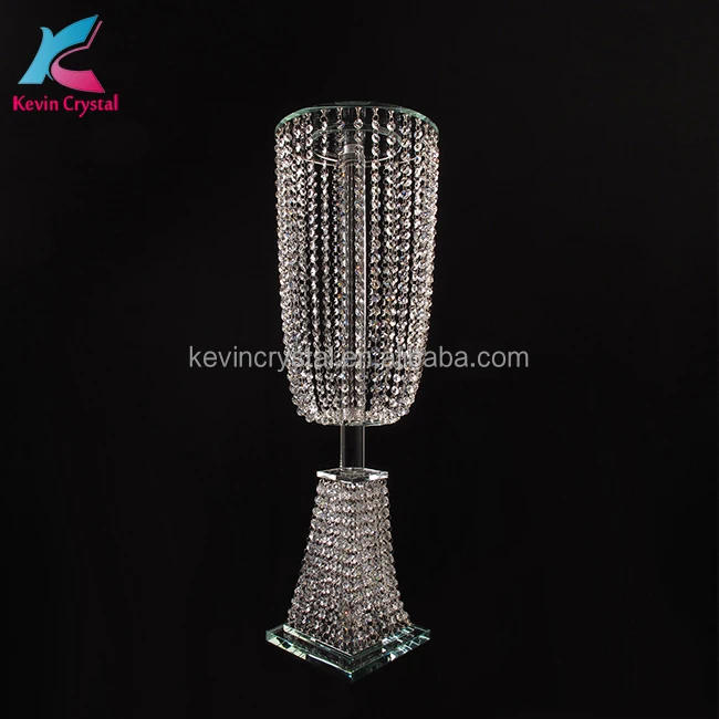 Tall bead hanger crystal flower centerpiece wedding table decoration