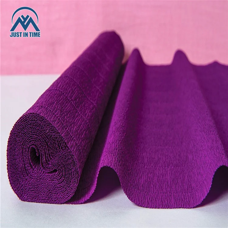 Wrapping Paper Colorful Double Sided Factory Customized Disposable Crinckle Floral and Gift Crepe Virgin Letterpress Printing