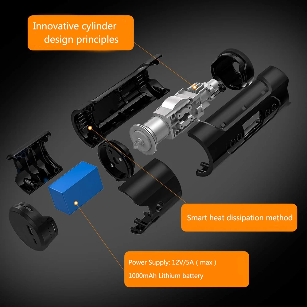
2019 Hot selling 12V handheld Electric Mini Air Compressor Pump Digital Tire Inflato for Outdoor Sport 