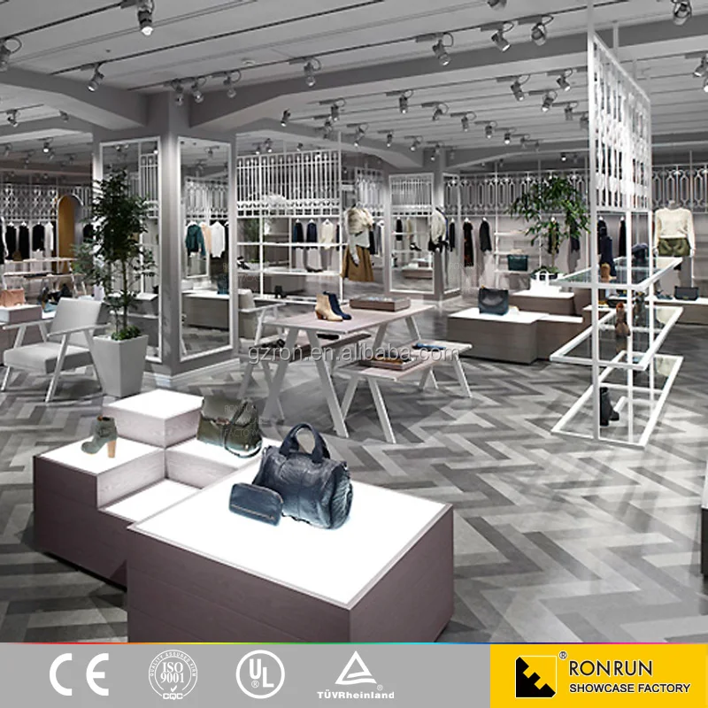 2016 new design clothes shop decoration customized clothes display shelf and dispaly rack