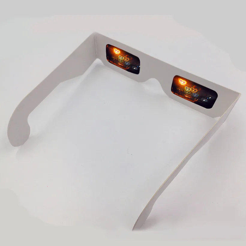 Heart Effect Paper Diffraction Glasses Wholesale,See Hearts,3D Fireworks Adult Unisex Bulk Cardboard Rave EDM Party Glasses