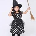 New 2016 New Baby Girl Cosplay Cute Black Dot Dress Set Performance Clothing Set Cotton Dress