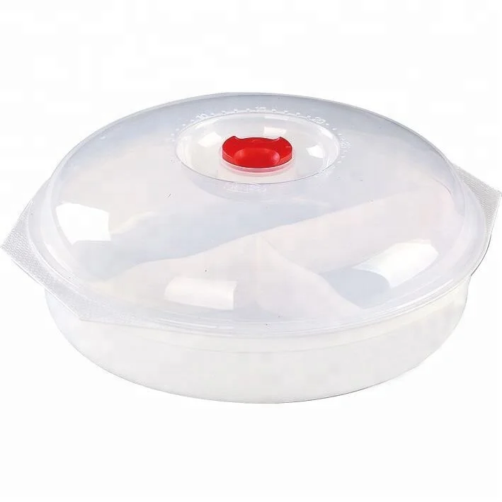 Plastic microwave 3-component steamer with lid