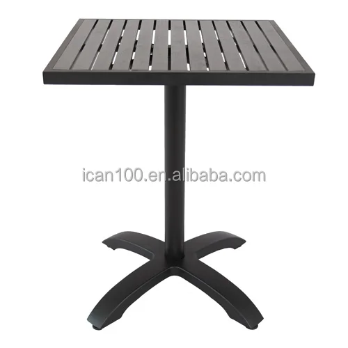 Factory Direct Selling Mahogany Wood Grain Outdoor Aluminium Dining Table