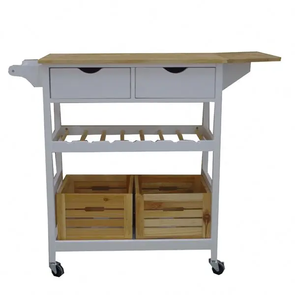 
Rasoo Drawers drawers Trolly Cartwood Kitchen Carts With Baskets 