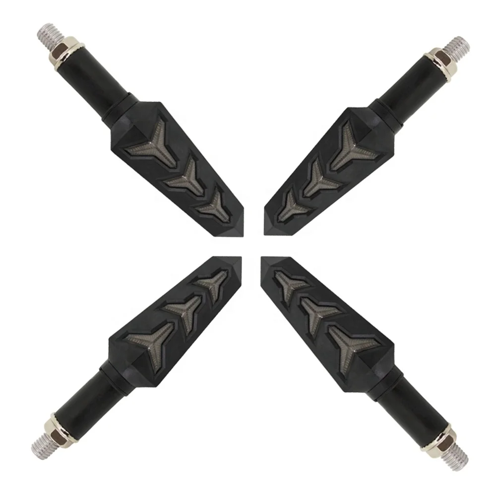 Waterproof Rear Amber Bike Indicators 12V DRL Sequential LED Turn Signal Strip Lights for Motorcycles