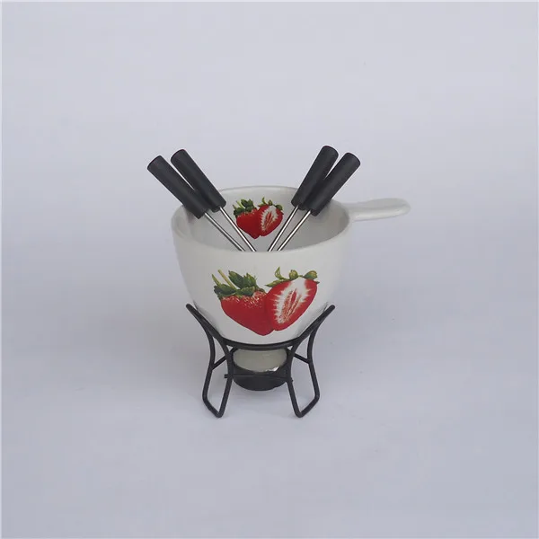New design bulk deep stoneware melting pot cheap chocolate fondue pot