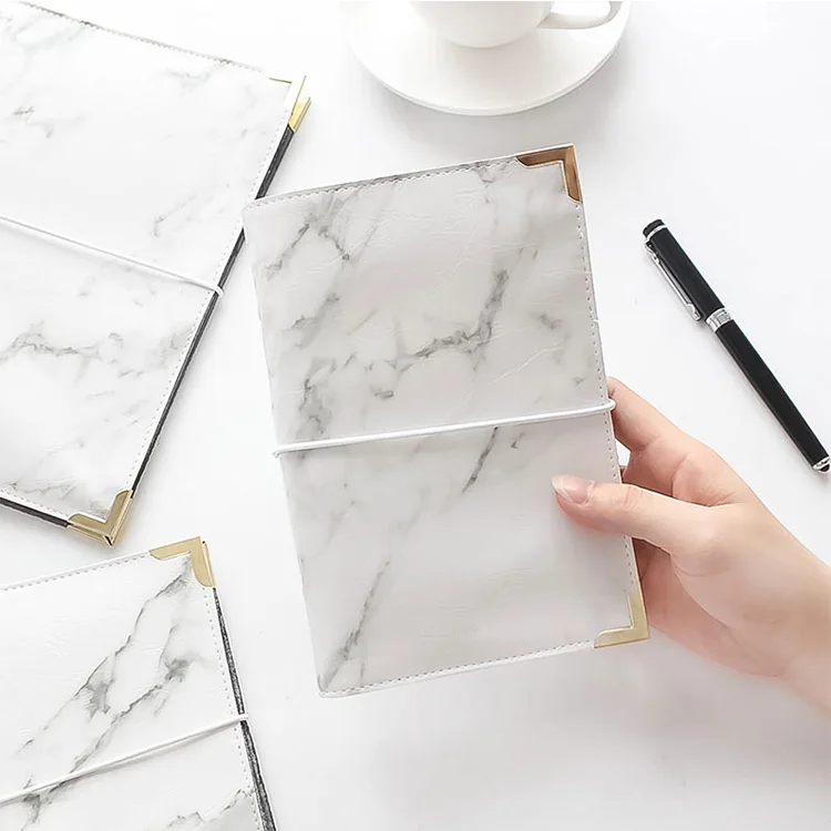 custom marble printing leather notebook journal handmade