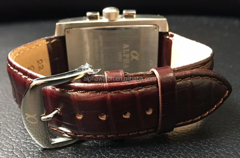 Rectangle Japan movement chronograph watch
