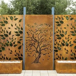 Custom Laser Cut Metal Room Divider / Stainless Steel Decorative Panel Privacy Screen / Restaurant Partition