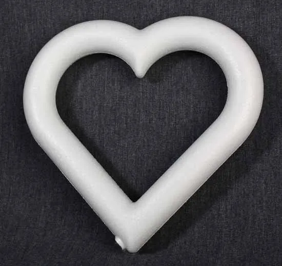 Оптовая продажа Сделай Сам белый твердый пенопластовый венок в форме сердца для украшения