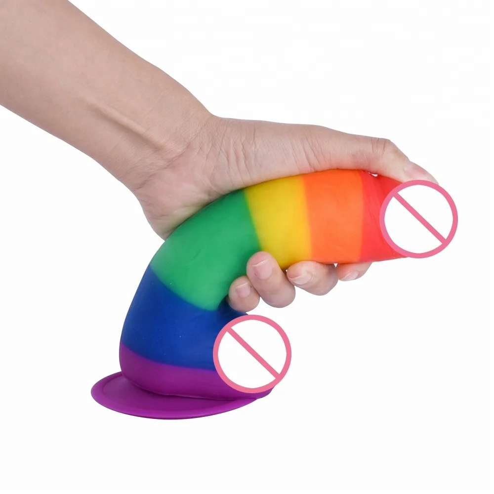 
Realistic Huge Dick Rainbow Dildo With Suction Cup Faked Penis Sex Toy For Woman Erotic Adult Game 