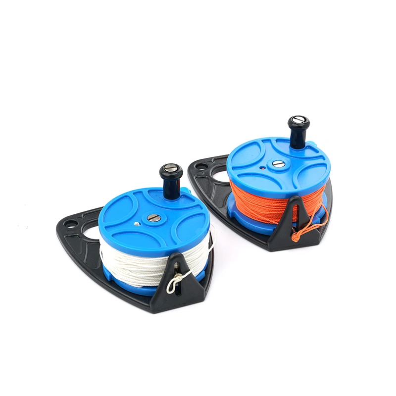 High Visibility White Line 270ft  plastic Scuba Diving Reel with finger Thumb Stopper
