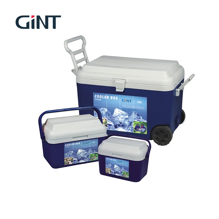 Портативная пластиковая коробка для льда Gint на 50 л для прогулок, кемпинга, рыбалки, пешего туризма, охлаждающая коробка из пенополистирола с колесами