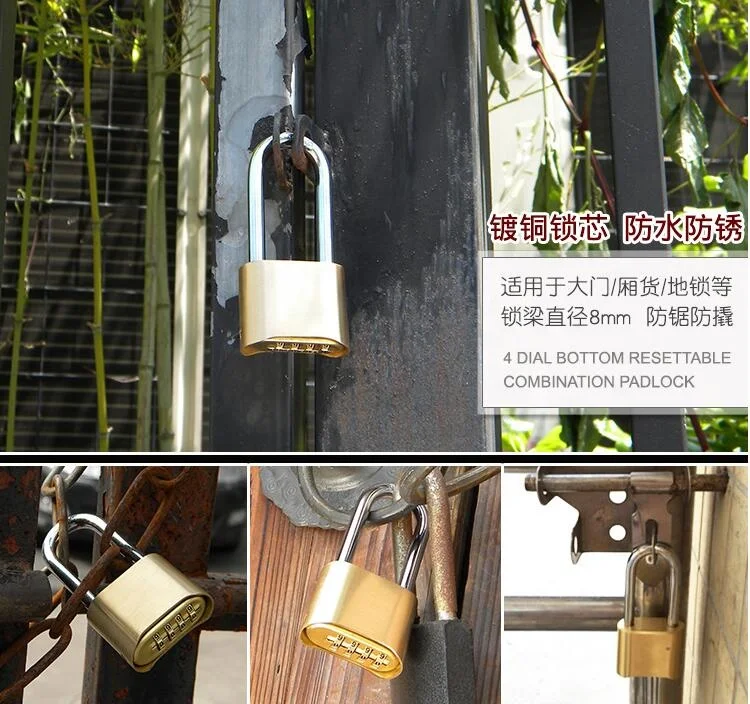 AJF High quality and security digital solid brass guard or locker or outdoor number combination padlock