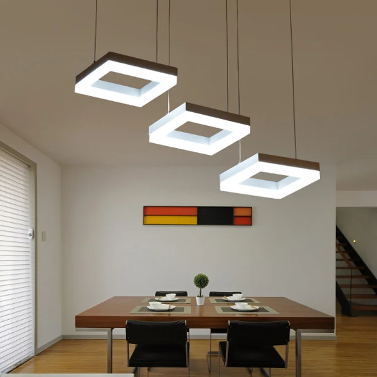 multi-square shape Led pendant chandelier lights acrylic pendant lighting 3 heads led lighting for dinner room living room