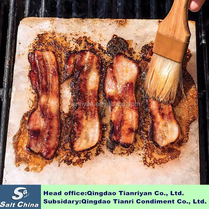 Himalayan pink salt plate with stainless steel holder Himalayan salt slabs for grilling and cooking