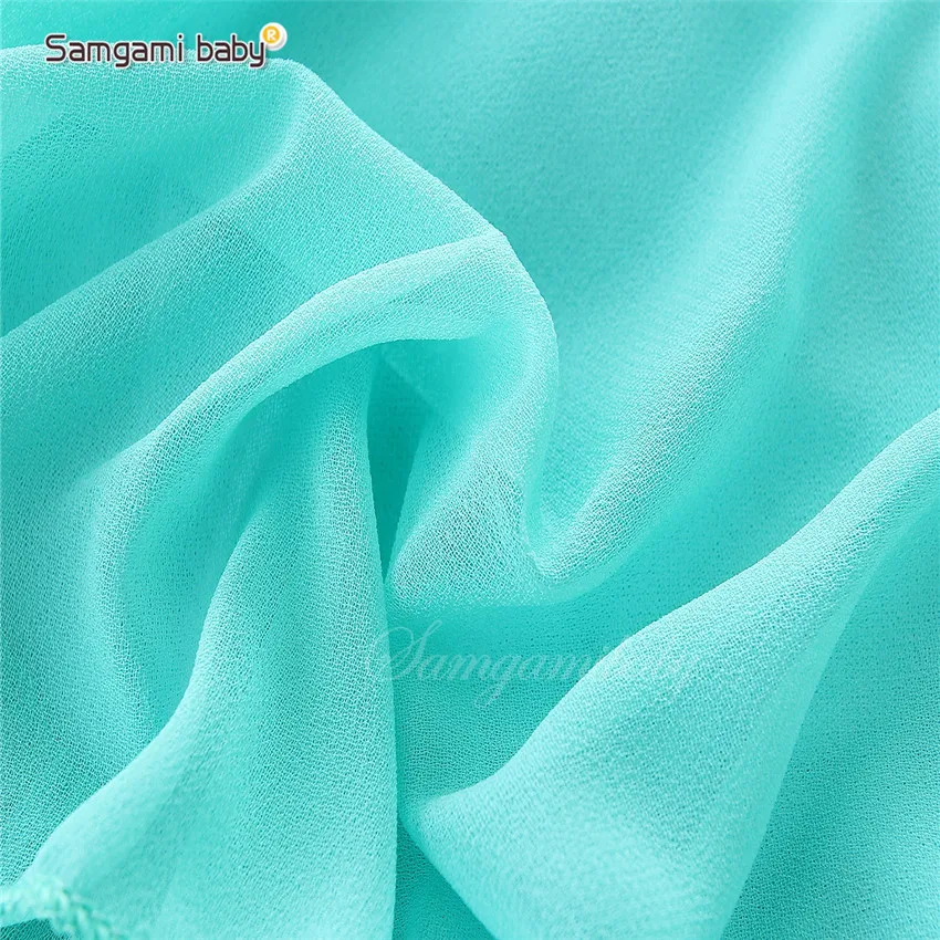 Children wear off shoulder ruffles chiffon blouse and jean shorts 2pcs clothing set