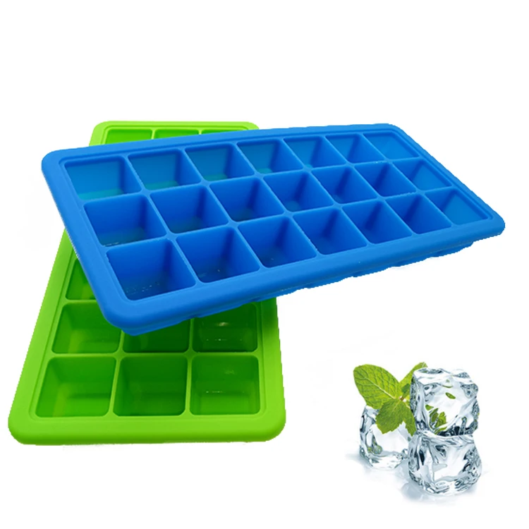 Benhaida BPA Free 21 Cavities Silicone Ice Cube Trays With Lid