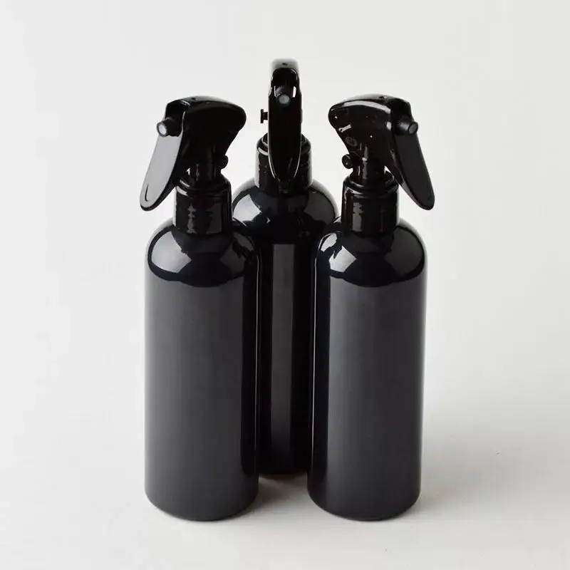 
multiple capacity black PET plastic bottle with trigger spray 