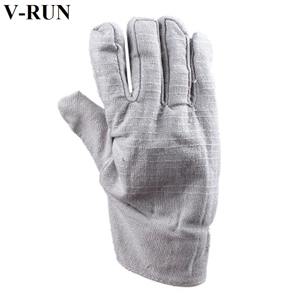 
Wholesale 24 lines double thickness full lined white armor electric working short canvas welding glove 
