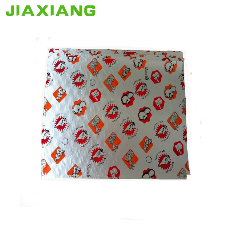 honeycomb design  burger  food packaging  aluminium foil grease proof paper  hamburger wrapping paper