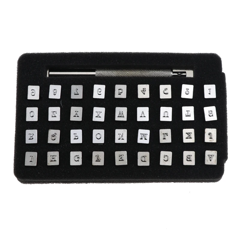 36pcs Hot Sale Steel Alphabet Number Stamp Punch Set For Leather Craft Stamps Tools Art 3mm/6mm