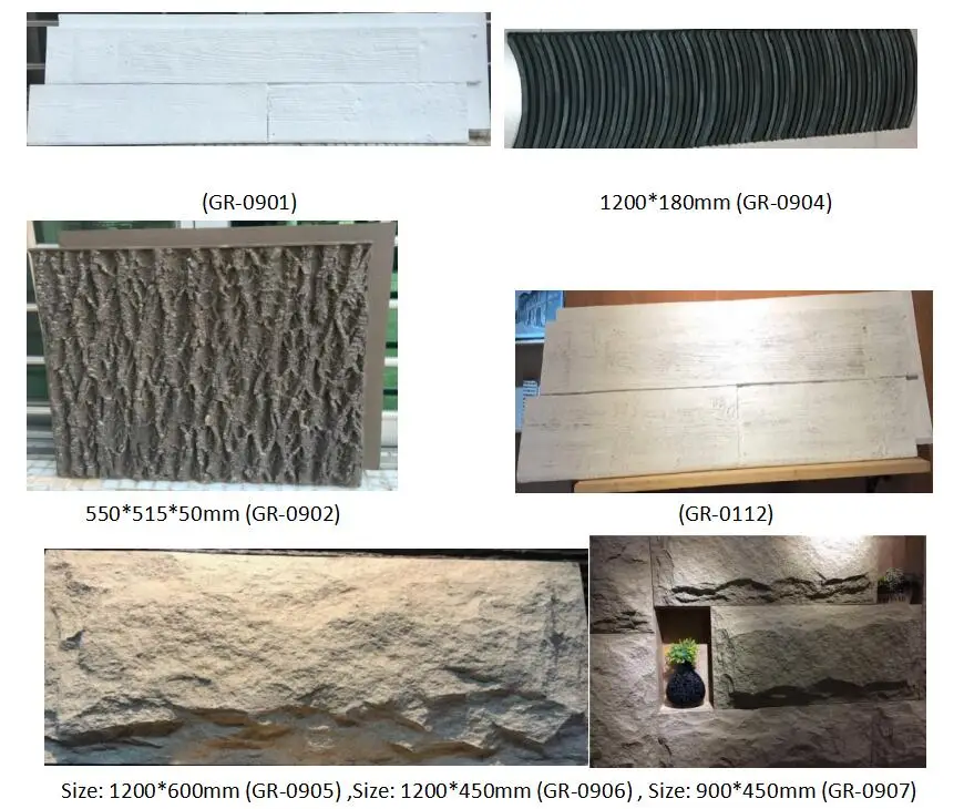 Artificial Stone Type polyurethane pu faux stone exterior stone wall cladding