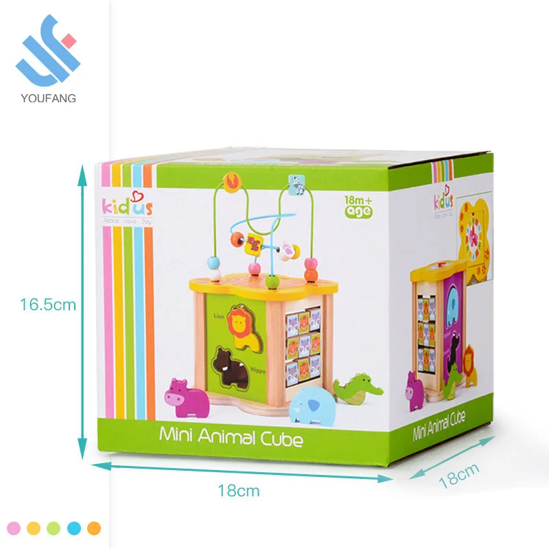 YF-Z6065 flower shape toddler activity play center box children education toys multi-function wooden bead maze toy