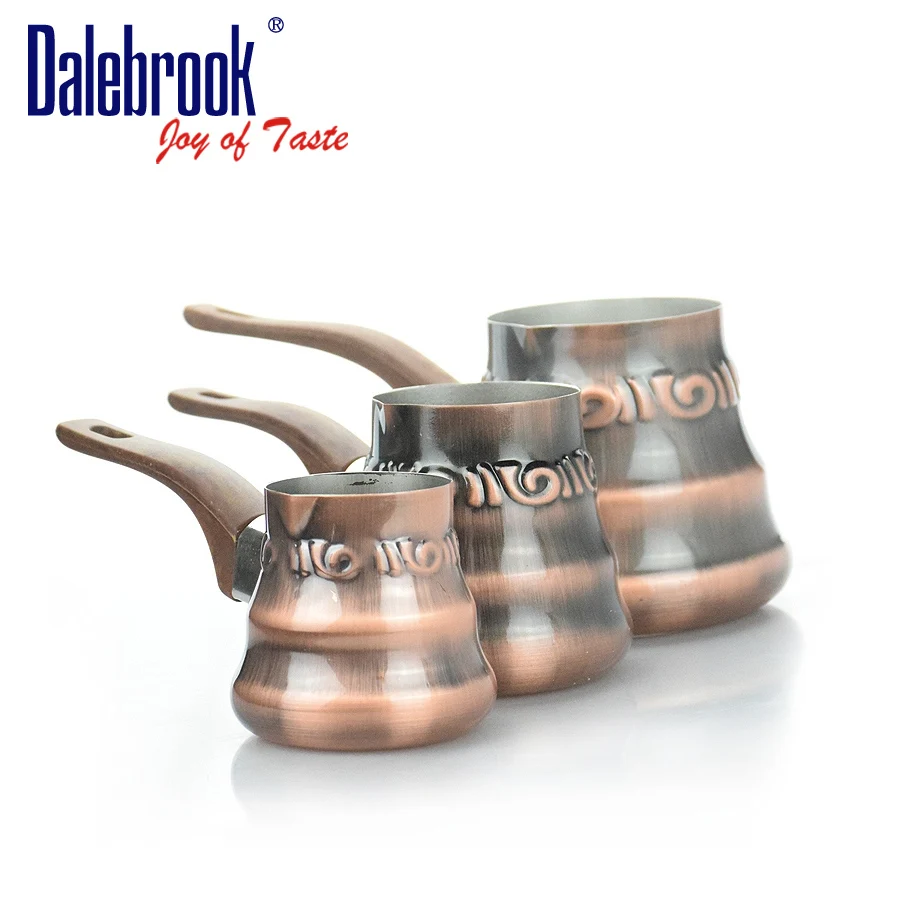 
Dalebrook Turkish Arabic Greek Cezve Ibrik Coffee Warmer Induction Tea Milk Brass Stainless Steel Coffee Pot Cookware Set 