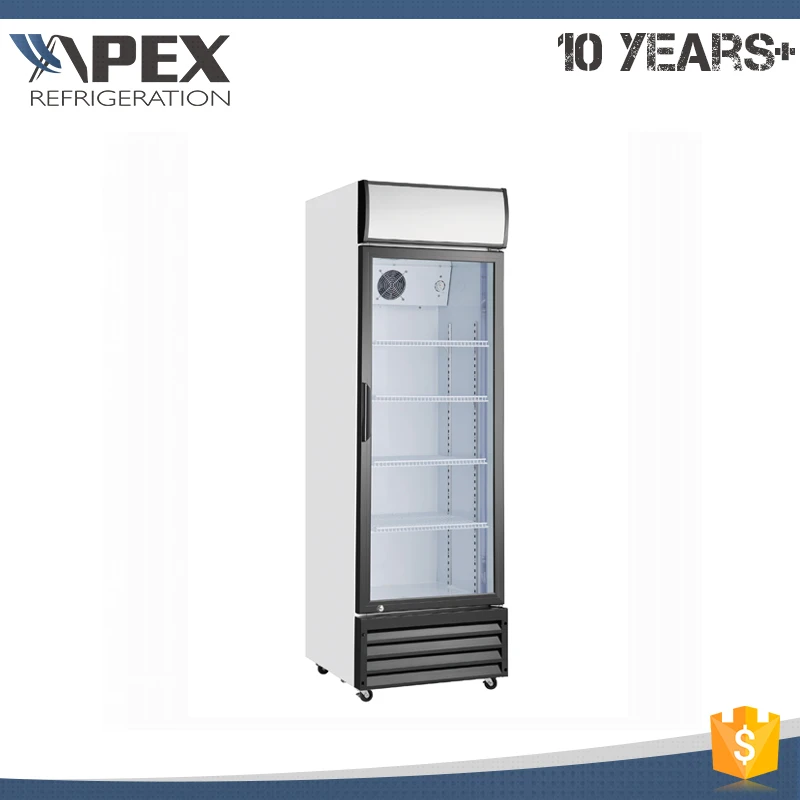 APEX self-выпаривают поддон обслуживания вертикальный холодильник стеклянную дверь чиллер