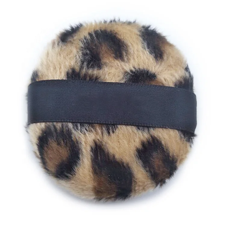Factory wholesale 2019 New Arrival  Beauty Cosmetic Makeup Powder Puff Leopard Print lovely Fluffy puff