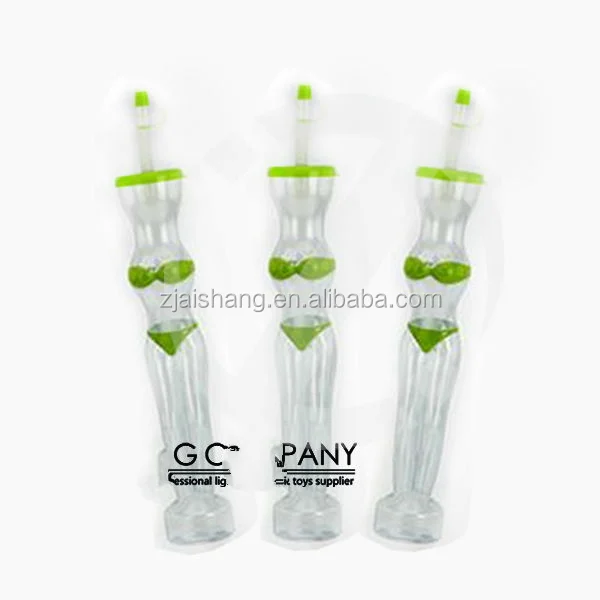 Beer Ice Novelty Beer Long Neck Bottle Glasses Plastic Slush Yard Cup Party Glass Juice Yard Cups Plastic with Straw
