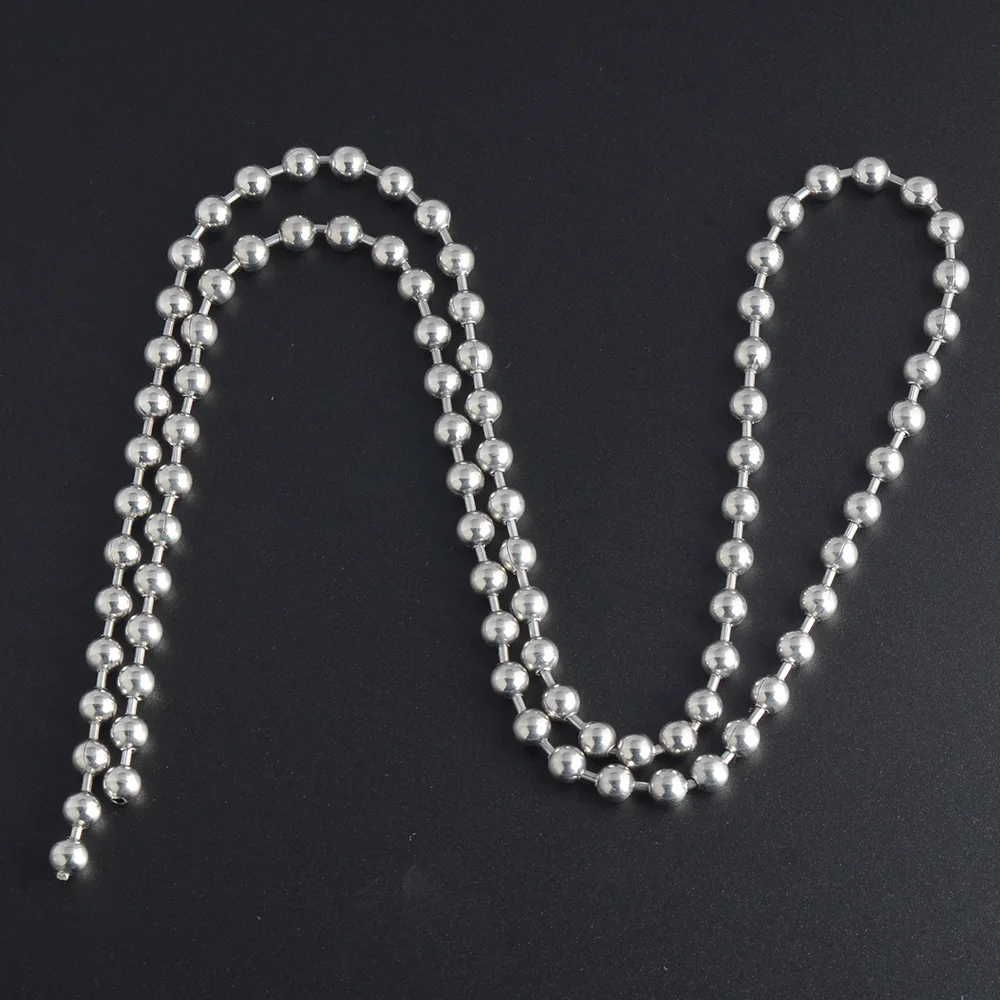 
OEM Metal stainless steel ball bead chain with connector and pendant 