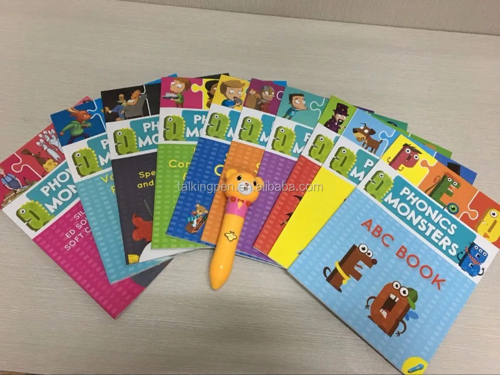 Хит продаж, большой скачок акустика монстров детская разноцветных английских иллюстрированные книги акустика обучения учебное пособие цифровая ручка