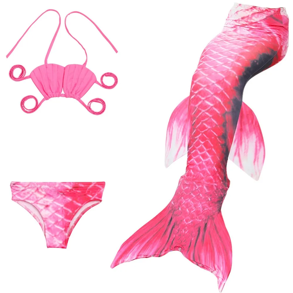 2018 Wholesale Mermaid Tails Swimwear Kid Bikini Cosplay Mermaid Swimsuit Baby Girls Beach Bathing Suit 3 Pieces 2-12Y
