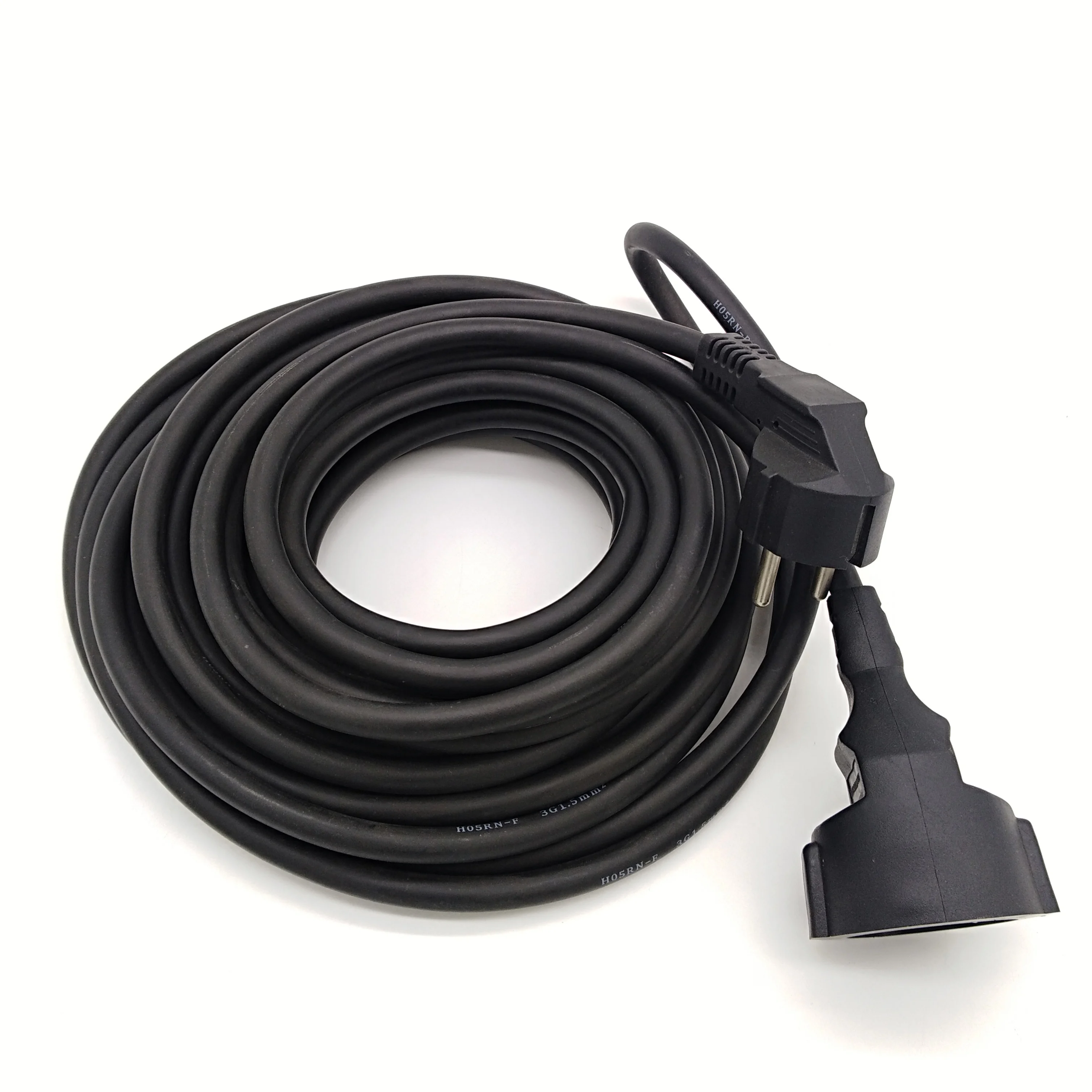 
French European typle 3 pin 16A 250V power cable rubber materials 