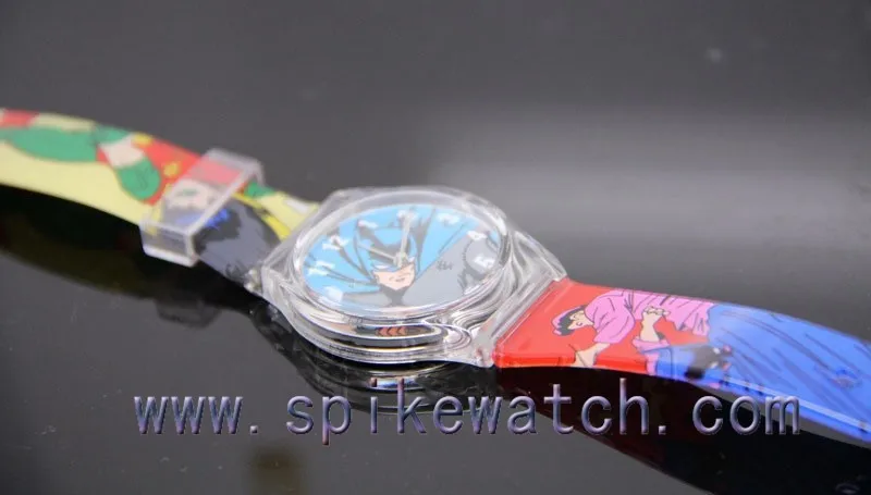 Batman pattern on dial and strap hot selling men fashion pvc watch