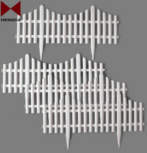 
Set of 4 Plastic Wooden Effect Lawn Garden Border Edge Edging Plant Picket Fencing Interlocking Panels for Flowerbeds 