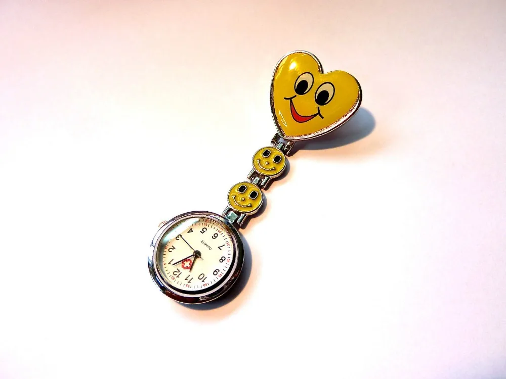 Симпатичные медсестринские часы с лицом улыбки и сердцем, новая модель, бесплатная доставка