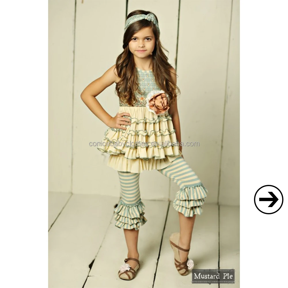 
Children boutique outfit sets mustard pie remake baby girls 2018 