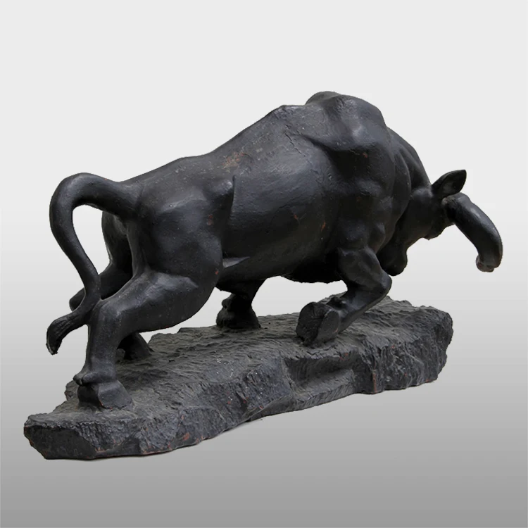 Garden decor antique bronze wall street bull statue