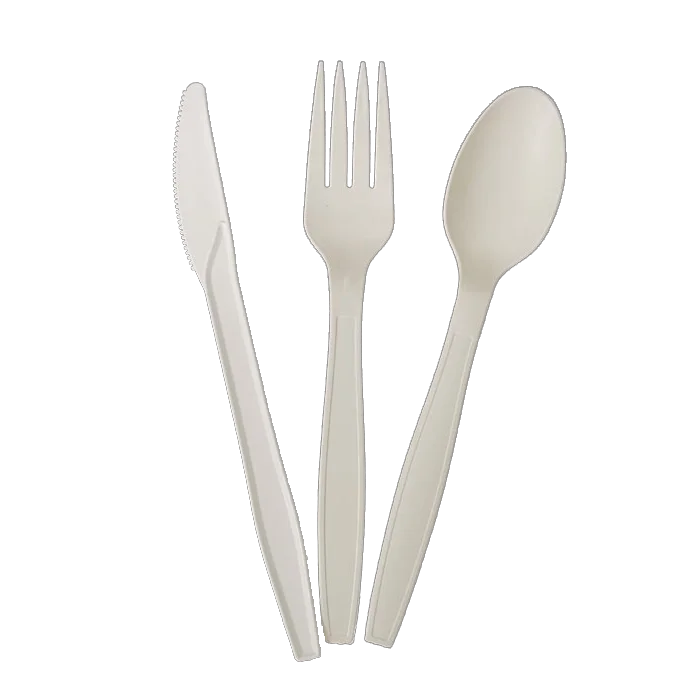 eco friendly disposable cornstarch cutlery set